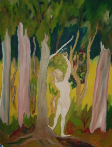 Painting titled "Le péché originel" by Jean Bernard Auberval, Original Artwork