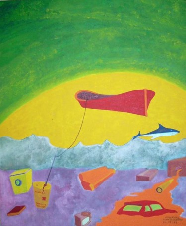 Malerei mit dem Titel "Pollution" von Jean Bernard Auberval, Original-Kunstwerk