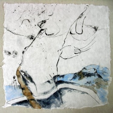 Peinture intitulée "Montagne et eau (1)" par Jean Cabane, Œuvre d'art originale