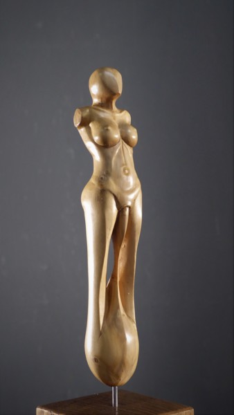 Sculpture titled "Gardienne 28" by Jean-Charles Ferrand, Original Artwork, Wood