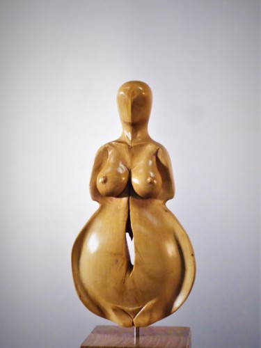 Skulptur mit dem Titel "Déesse-mère 21" von Jean-Charles Ferrand, Original-Kunstwerk, Holz