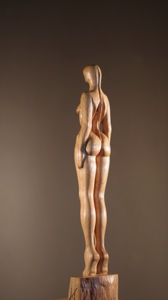 Sculpture intitulée "Albertine 02" par Jean-Charles Ferrand, Œuvre d'art originale, Bois