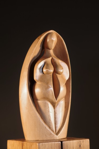 Skulptur mit dem Titel "Déesse-Mère 24 (Man…" von Jean-Charles Ferrand, Original-Kunstwerk, Holz