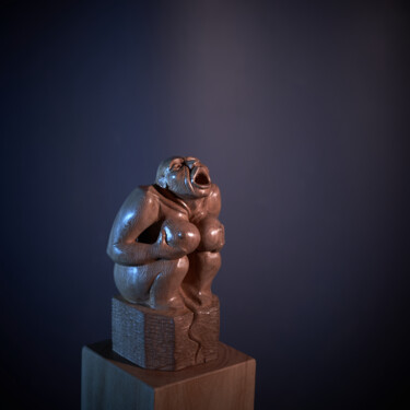 Escultura intitulada "Serpentaire 6 (la G…" por Jean-Charles Ferrand, Obras de arte originais, Madeira