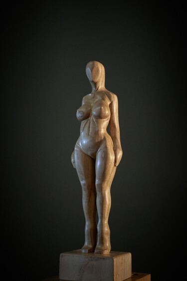 Скульптура под названием "Albertine 3" - Jean-Charles Ferrand, Подлинное произведение искусства, Дерево