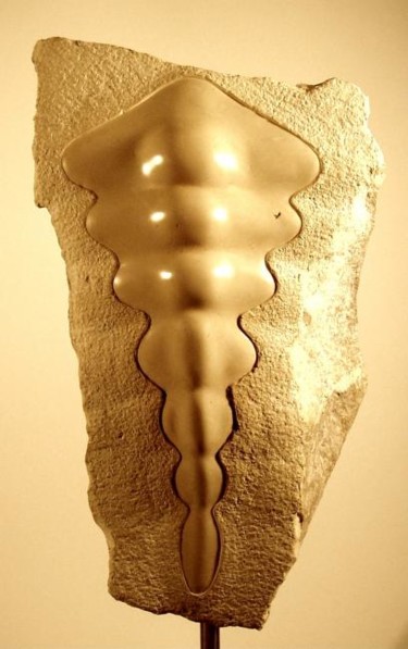 Sculpture intitulée "Vertébrale" par Jean-Charles Ferrand, Œuvre d'art originale, Pierre