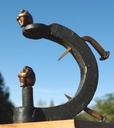 Sculpture titled "Cons-joints" by Jean-Charles Ferrand, Original Artwork, Metals