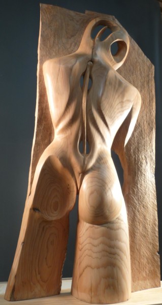 Scultura intitolato "Spinana" da Jean-Charles Ferrand, Opera d'arte originale, Legno