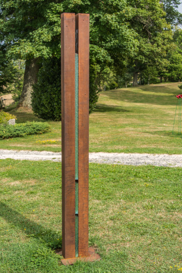 雕塑 标题为“verre/acier” 由Jean-Charles Stora, 原创艺术品, 不锈钢