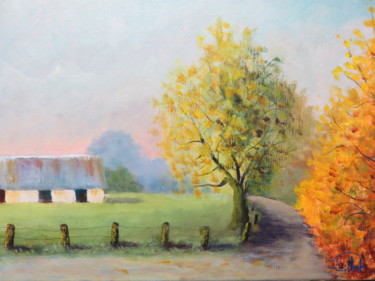 Peinture intitulée "Début d automne en…" par Jean-Claude Plet, Œuvre d'art originale, Acrylique