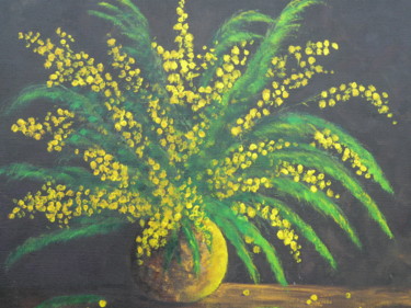 Painting titled "Mimosas" by Jean-Claude Plet, Original Artwork, Acrylic