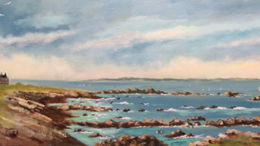 Painting titled "Quiberon" by Jean-Claude Plet, Original Artwork, Acrylic Mounted on Wood Stretcher frame
