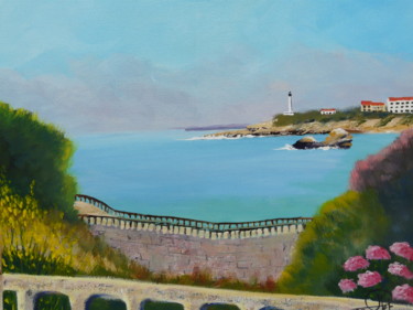 Painting titled "Biarritz" by Jean-Claude Plet, Original Artwork, Acrylic Mounted on Wood Stretcher frame