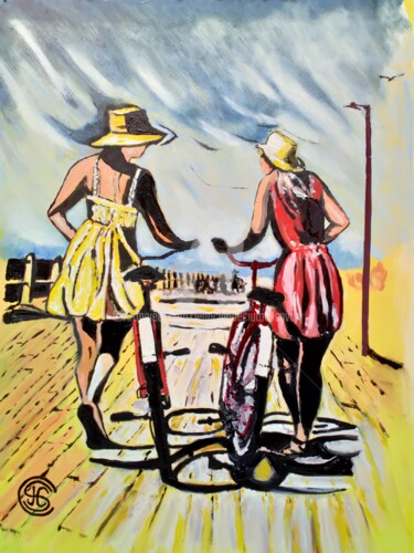 Painting titled "Sur les planches" by Jean Claude Ciutad-Savary, Original Artwork, Oil