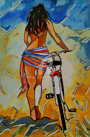 Painting titled "LA FILLE DES ILES" by Jc C-S ' Art, Original Artwork, Oil