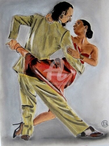 Drawing titled "SALSA CHAUDE" by Jc C-S ' Art, Original Artwork, Pastel