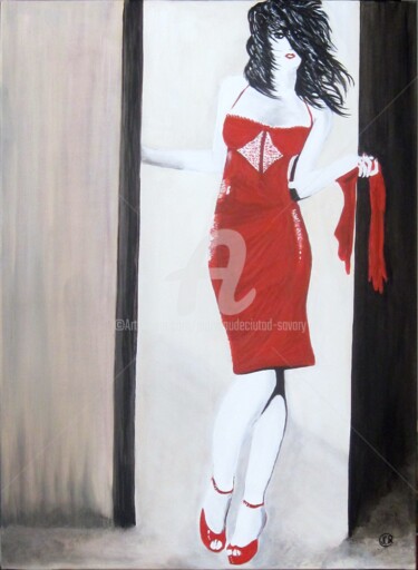 Painting titled "Madelaine , elle ai…" by Jean Claude Ciutad-Savary, Original Artwork, Oil Mounted on Wood Stretcher frame