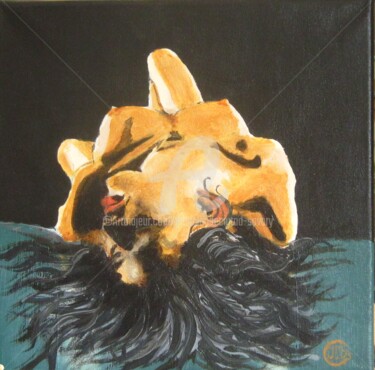 Peinture intitulée "Femme le dos dans l…" par Jean Claude Ciutad-Savary, Œuvre d'art originale, Huile Monté sur Châssis en b…
