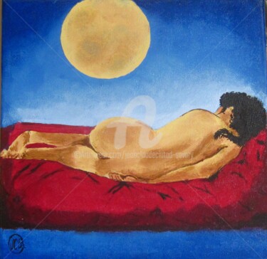 Peinture intitulée "Au clair de lune n°…" par Jean Claude Ciutad-Savary, Œuvre d'art originale, Huile Monté sur Châssis en b…