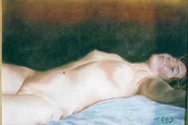 Painting titled "Céline alanguie" by Gaïd, Original Artwork, Oil