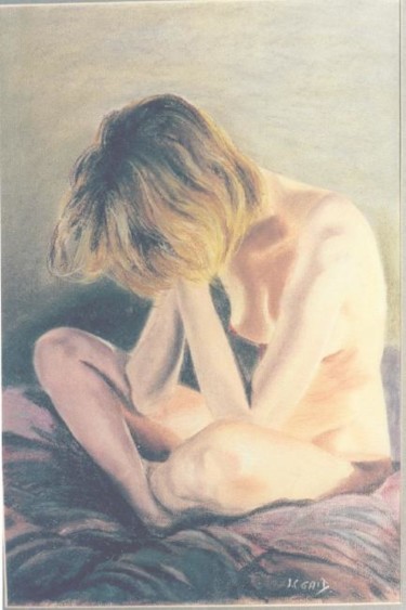 Painting titled "Tristesse" by Gaïd, Original Artwork, Oil