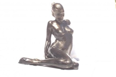 Sculpture titled "Nu assis" by Gaïd, Original Artwork, Metals