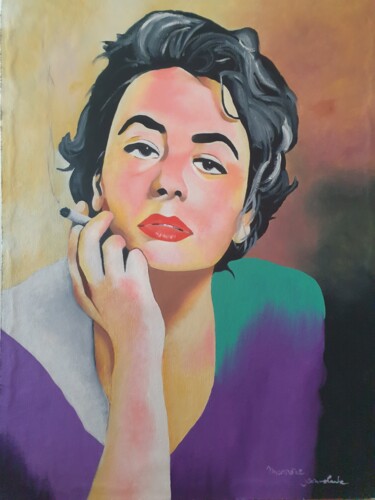 Peinture intitulée "ANNIE GIRARDOT" par Jean Claude Mamone, Œuvre d'art originale, Huile