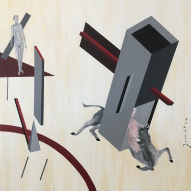 Peinture intitulée "Paysage houleux" par Jean D'Hau, Œuvre d'art originale, Acrylique