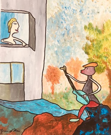 Pintura titulada "la sérénade" por Jean D'Hau, Obra de arte original, Acrílico