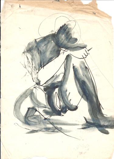 Drawing titled "Nue pensif" by Jean Erick De Hyères De Hyères, Original Artwork, Other