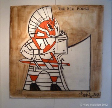 Painting titled "The red horse" by Jean Erick De Hyères De Hyères, Original Artwork