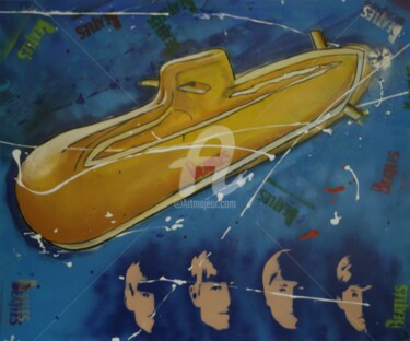 Painting titled "Yellow submarine" by Schipper -Art, Original Artwork, Acrylic