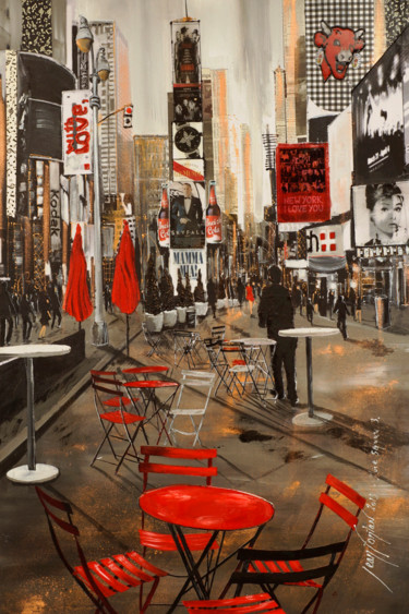 Peinture intitulée "les-chaises-rouge.j…" par Jean Fontan, Œuvre d'art originale