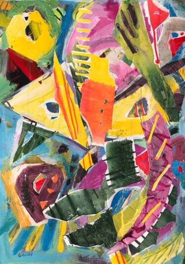 Pintura titulada "Composition 11" por Jean-François Groisy, Obra de arte original, Acrílico Montado en Bastidor de camilla d…