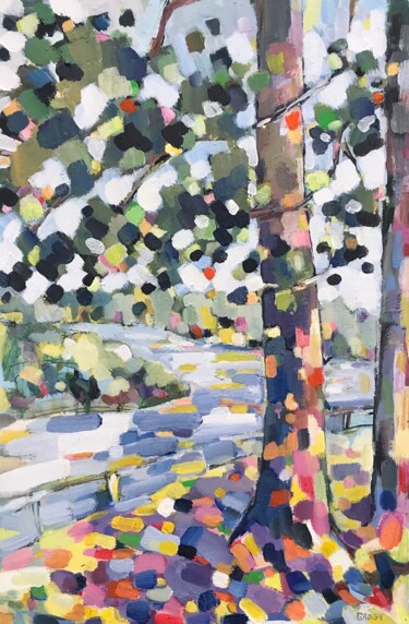 Картина под названием "Forêt 2" - Jean-François Groisy, Подлинное произведение искусства, Акрил Установлен на Деревянная рам…