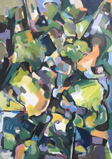 Картина под названием "Forêt 4" - Jean-François Groisy, Подлинное произведение искусства, Акрил Установлен на Деревянная рам…