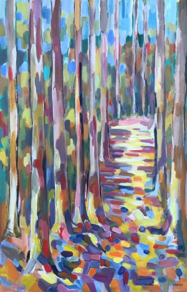 Картина под названием "Forêt 5" - Jean-François Groisy, Подлинное произведение искусства, Акрил Установлен на Деревянная рам…
