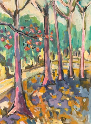 Картина под названием "Forêt 6" - Jean-François Groisy, Подлинное произведение искусства, Акрил Установлен на Деревянная рам…