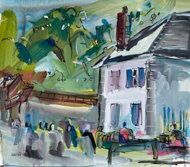 Malerei mit dem Titel "Vieille-Eglise 86" von Jean-François Groisy, Original-Kunstwerk, Acryl