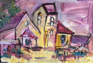 Painting titled "Vieille-Eglise 87" by Jean-François Groisy, Original Artwork, Acrylic