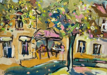 Malerei mit dem Titel "Auffargis 26" von Jean-François Groisy, Original-Kunstwerk, Gouache