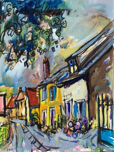 Painting titled "Auffargis 29" by Jean-François Groisy, Original Artwork, Gouache