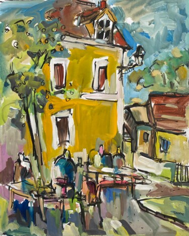 Schilderij getiteld "Auffargis 32" door Jean-François Groisy, Origineel Kunstwerk, Gouache