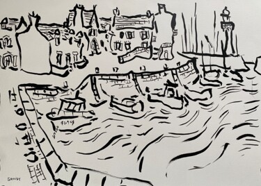 Drawing titled "Port Haliguen 101 -…" by Jean-François Groisy, Original Artwork, Ink