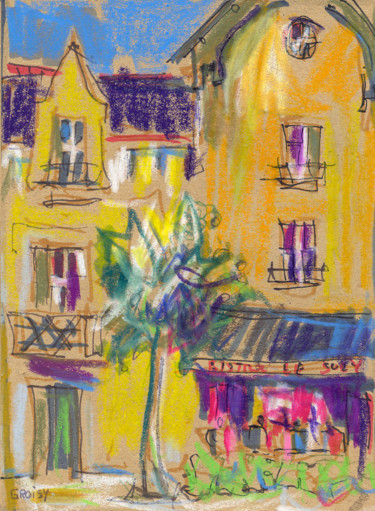 Tekening getiteld "Chartres 41 - rue S…" door Jean-François Groisy, Origineel Kunstwerk, Potlood