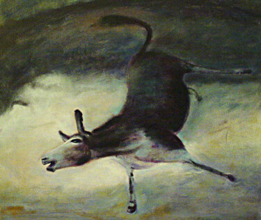Peinture intitulée "Asinus volat" par Jeanie Castelli, Œuvre d'art originale