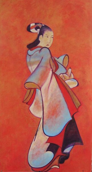 Painting titled "Geisha" by Jeanie Castelli, Original Artwork, Acrylic