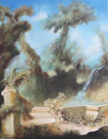 Painting titled "Paysage classique 1" by Jeanie Castelli, Original Artwork