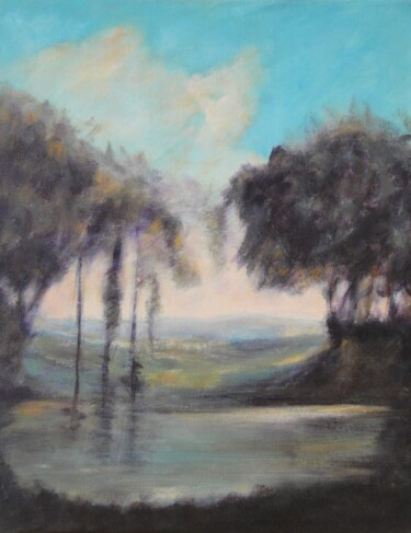 Painting titled "Paysage 91" by Jeanie Castelli, Original Artwork