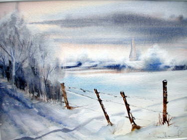 Painting titled "2007-12-prairie-enn…" by Jeanine Van Hoecke, Original Artwork, Watercolor